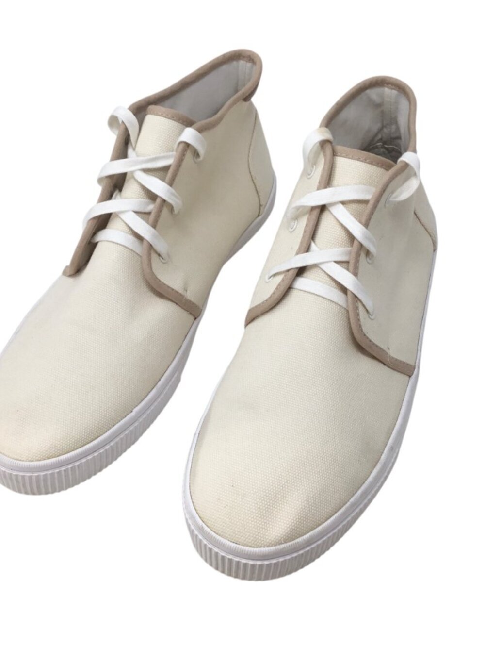 Toms Carlo Mid Terrain Canvas Sneakers Natural Off White Size 11 Lace Up
